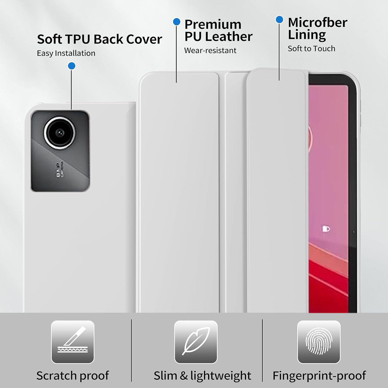 Tri-fold Flip Case For Lenovo  - Lenovo Tablet M11 Accessories review and price