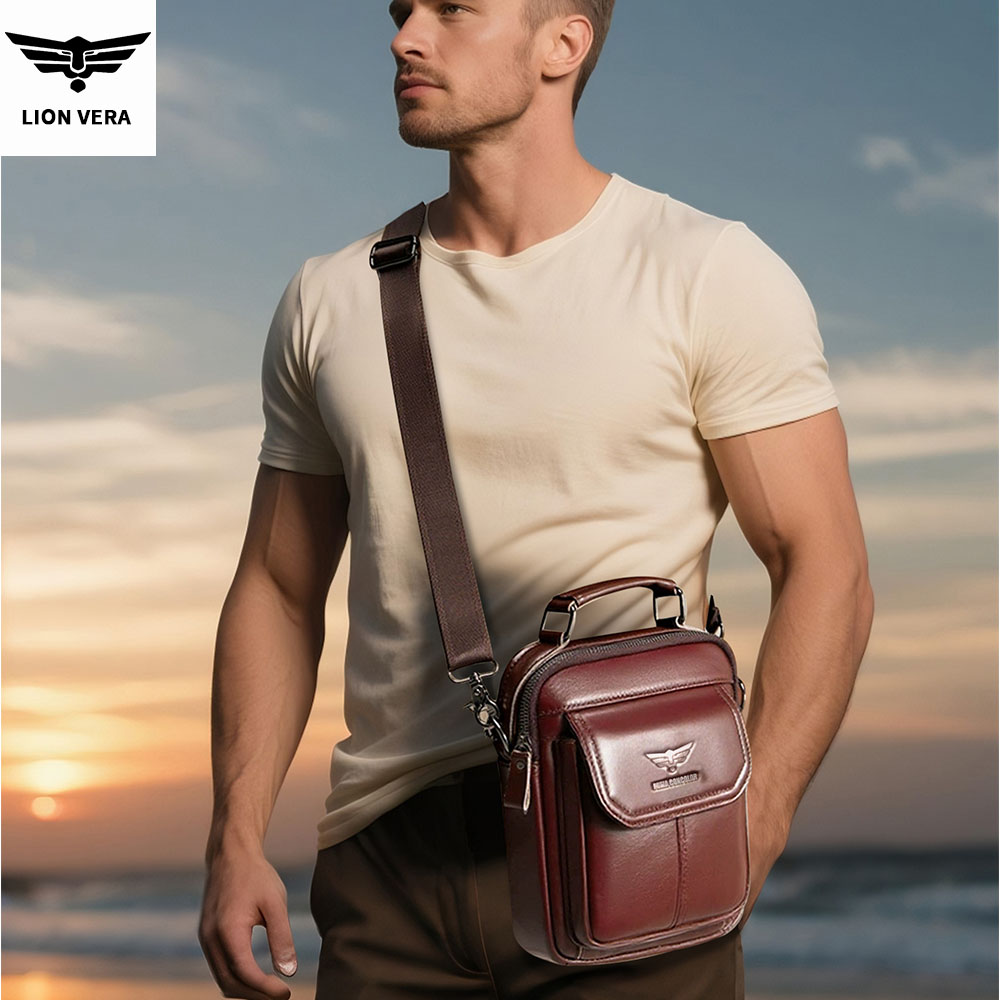 LION VERA Men's Genuine Leathe - Tablet Shoulder Bag review and price