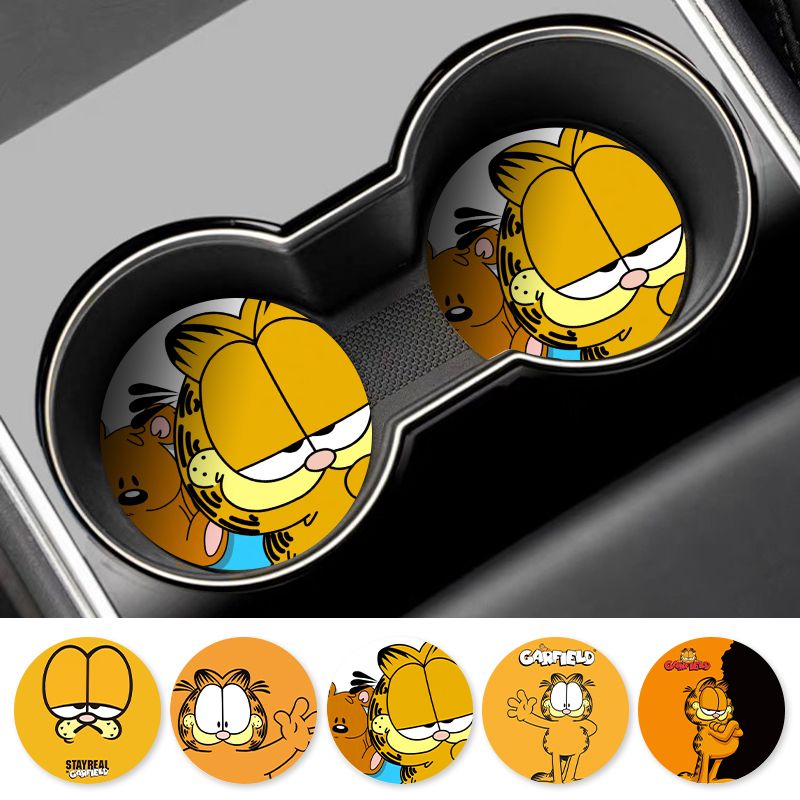 Cartoon Garfield Car Cup Coast - Tablet Accessories For Car review and price
